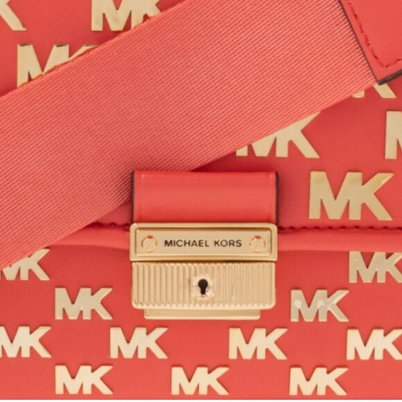 Michael Kors Bradshaw Monogram Print Convertible Shoulder Bag- Dahlia - Picture 5 of 15